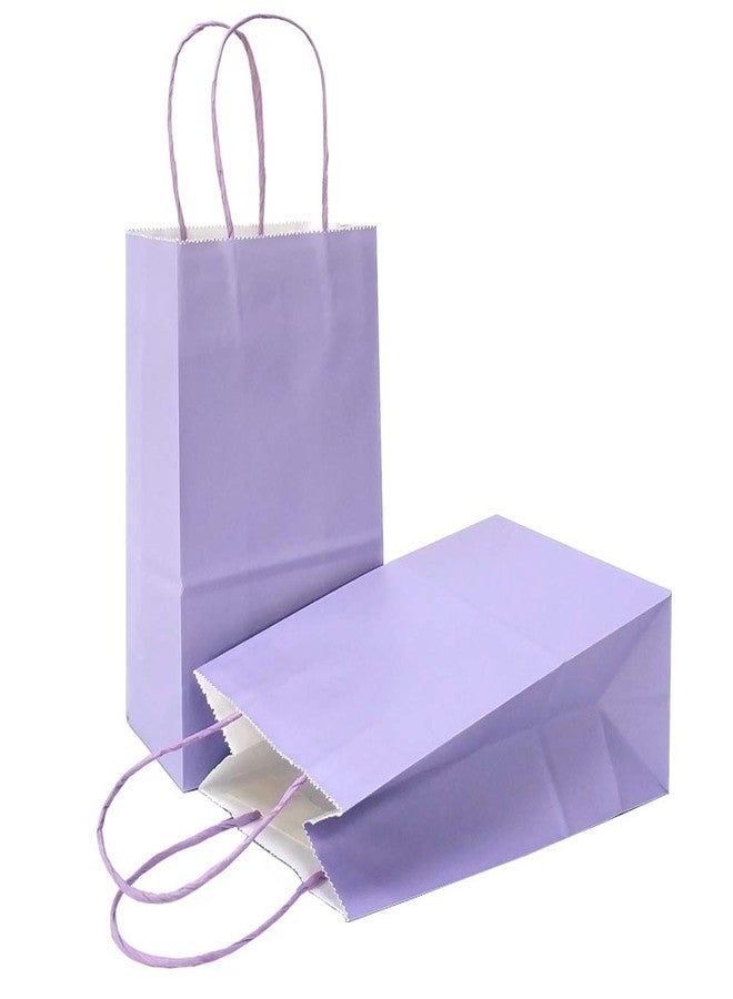 AZOWA Gift Bags Small Kraft Paper Bags with Handles (5 x 3.1 x 8.2 in, Light Purple, 25 Pcs) - Image 1